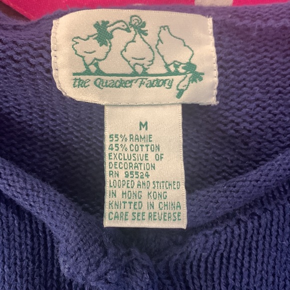 Cute Vintage Patriotic cotton/ramie sweater! M - Picture 2 of 5